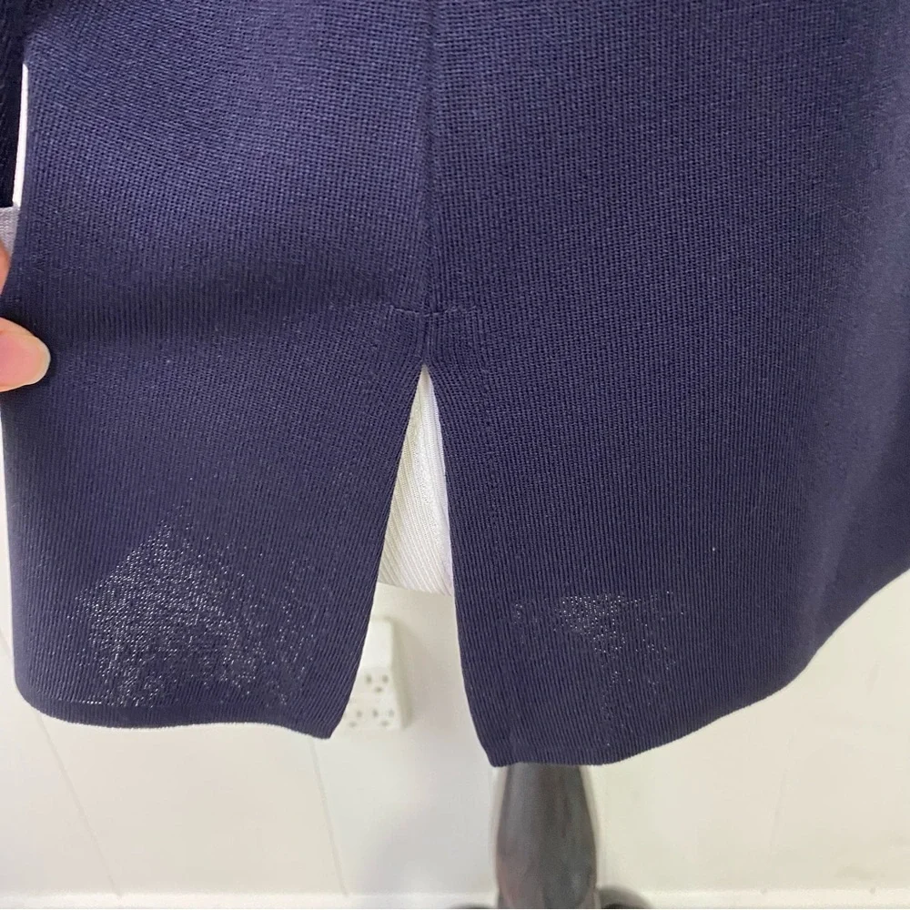 Exclusively Misook Open Cardigan Blazer Women's Navy Blue Light Purple Size S* - Picture 8 of 13